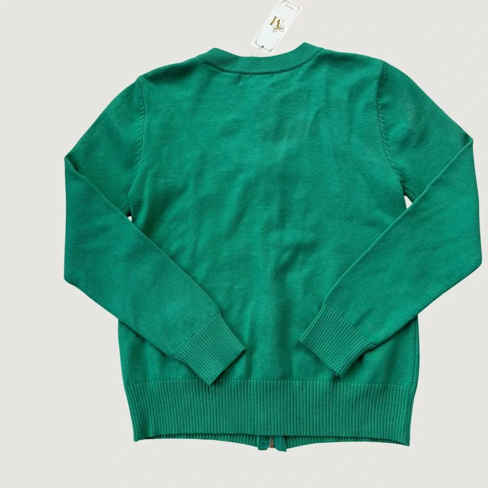 Minjing Zip Up Cardigan Womens Small Green New